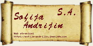 Sofija Andrijin vizit kartica